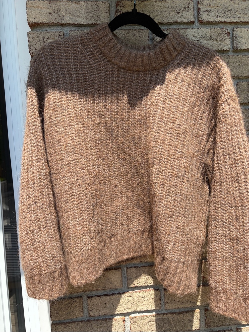 Sézane La Maille Alpaca Blend Sweater | Size S | Taupe/Mocha | Made in Italy